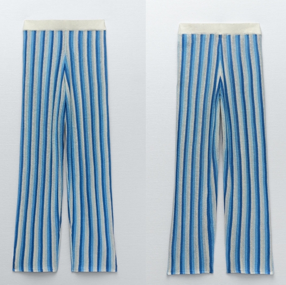 Zara | NWOT Striped Linen Knit Tunic and Pant Set - Picture 12 of 16